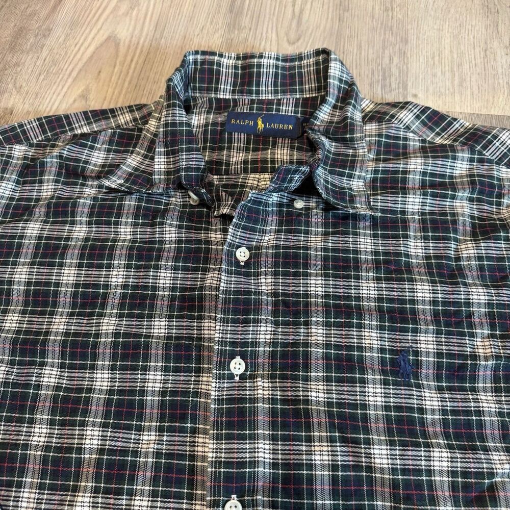 Ralph Lauren Shirt Mens XL Plaid Classic Fit Button Down Flesh Pony